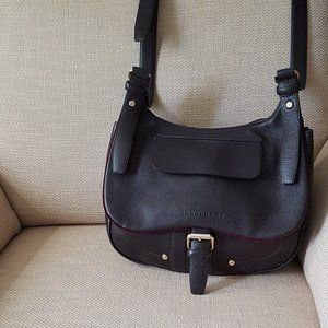 Longchamp Balzane Dark Brown Leather Hobo